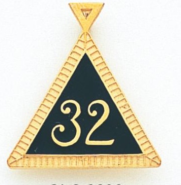 32nd Degree Scottish Rite Pendant 10KT or 14KT Yellow Gold #17